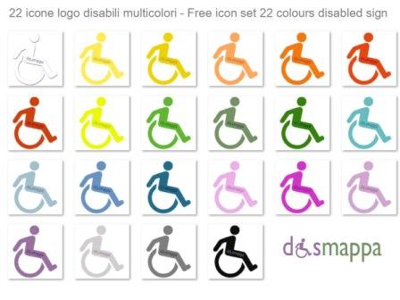 free icon set disabled handicap sign 22 colours logo disabili dismappa_@